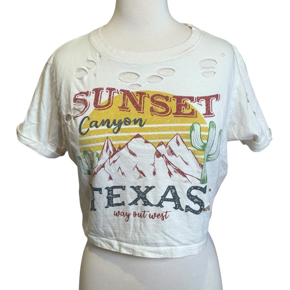 White Graphic Crop Top - Picture 4 of 13
